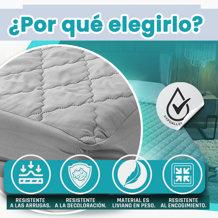 Protector Impermeable de 3 Piezas para Cama (Queen o Matrimonial)